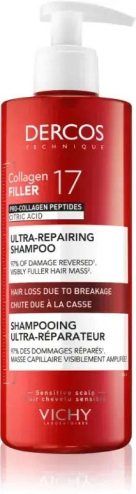 Vichy Dercos Collagen 17 Filler Shampoo- Σαμπουάν για Τριχόπτωση που Οφείλεται στο Σπάσιμο της Τρίχας 390mL