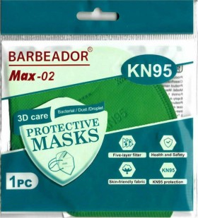 Max Barbeador Max-02 3D Care Μάσκα Προστασίας KN95 NR Πράσινο 20τμχ