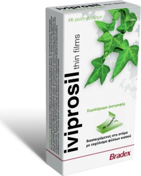 Bradex Iviprosil 16mg Thin Films Συμπλήρωμα Διατροφής Με Αποχρεμπτικές Και Βλεννολυτικές Ιδιότητες 30 Τεμάχια