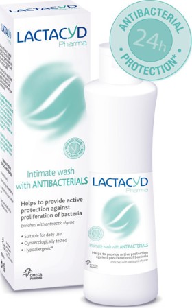 Lactacyd Pharma Antibacterials Wash Καθαριστικό Ευαίσθητης Περιοχής 250ml