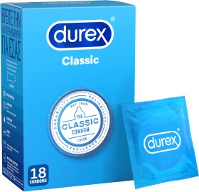 Durex Προφυλακτικά Ευκολοφόρετα Classic 18 Τεμάχια