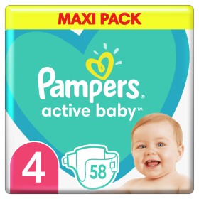 Pampers Active Baby Maxi Pack Μέγεθος 4 [9-14kg] 58 Πάνες