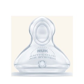 Nuk First Choice Plus Θηλή Σιλικόνης Μ (Μεσαία Οπή για Γάλα) με Βαλβίδα 0-6 Μηνών 1τμχ