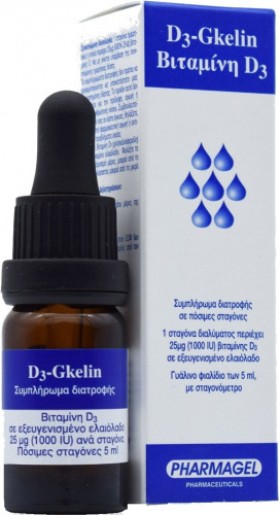 Pharmagel D3 Gkelin Vitamin D3 με Σταγονομετρητή 1000iu 5ml