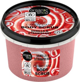 Natura Siberica Organic Shop Candy Cane Scrub Σώματος Vanilla & Strawberry 250ml