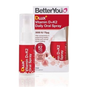 BetterYou Dlux Vitamin D+ K2 Daily Oral Spray, 12ml