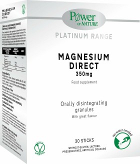 Power Health Magnesium Direct 350mg Συμπλήρωμα Μαγνησίου 30 Stics