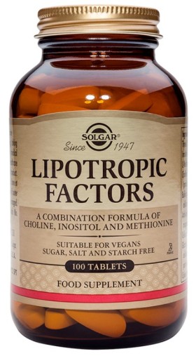 Solgar Lipotropic Factors Συμπλήρωμα Διατροφής για Ενίσχυση του Μεταβολισμού 100 Ταμπλέτες