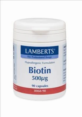Lamberts Biotin 500mcg Βιοτίνη Για Δέρμα, Νύχια και Μαλλιά, 90 Κάψουλες