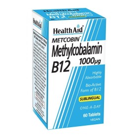 Health Aid METCOBIN Methylcobalamin B12 1000mg Συμπλήρωμα Διατροφής με Μεθυλκοβαλαμίνη Β12 60 Ταμπλέτες