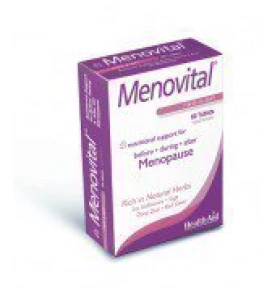 Health Aid Menovital Συμπλήρωμα Διατροφής για την Εξισορρόπηση των Συμπτωμάτων της Εμμηνόπαυσης 60 Ταμπλέτες