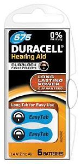Duracell Battery Hearing Aid [DA675] Μπαταρίες, 6 Τεμάχια