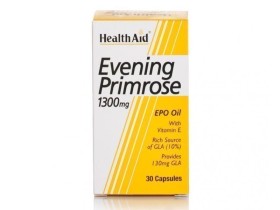 Health Aid Evening Primrose Oil 1300mg Συμπλήρωμα Διατροφής με Έλαιο Νυχτολούλουδου & Βιταμίνη Ε για Ρύθμιση των Ορμονών 30 Κάψουλες