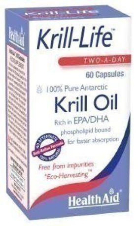 Health Aid Krill-Life Oil 500mg Συμπλήρωμα Διατροφής για την Υγιή Καρδιακή & Εγκεφαλική Λειτουργία 60 Κάψουλες