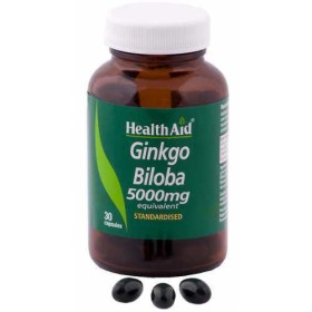 Health Aid Ginkgo Biloba 5000mg Root Extract Συμπλήρωμα Διατροφής για Υγιές Κυκλοφορικό & Πνευματικές Επιδόσεις 30 Κάψουλες