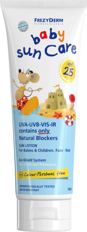 Frezyderm Αδιάβροχο Βρεφικό Αντιηλιακό Sun Care για Πρόσωπο & Σώμα σε Γαλάκτωμα SPF25 100ml