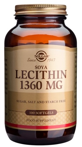 Solgar Soya Lecithin 1360 mg Συμπλήρωμα Διατροφής Λεκιθίνης 100 Μαλακές Κάψουλες