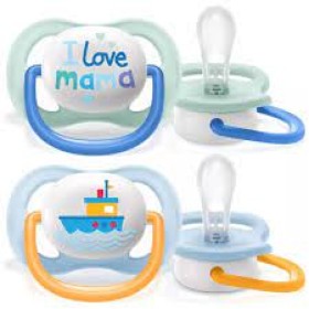 Philips Avent Ultra Air Happy Σιλικόνης I Love Mama Blue 0-6m 2τμχ