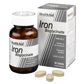 Health Aid Iron Bisglycinate 30mg Συμπλήρωμα Διατροφής με Δισγλυκινικό Σίδηρο & Βιταμίνη C για Διατήρηση της Ποιότητας του Αίματος 90 Ταμπλέτες