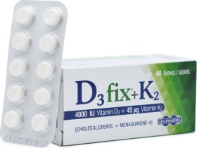 Uni-Pharma Συμπλήρωμα Διατροφής D3 Fix 4000iu + K2 45mg 60 Κάψουλες