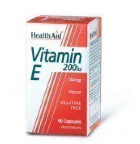 Health Aid Vitamin E 200iu Natural Vegetarian Capsules Συμπλήρωμα Διατροφής με Βιταμίνη Ε με Αντιοξειδωτική Δράση 60 Φυτικές Κάψουλες