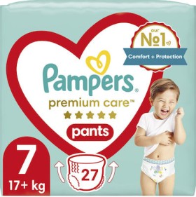 Pampers Premium Care Pants Πάνες Βρακάκι No. 7 για 17+kg 27τμχ