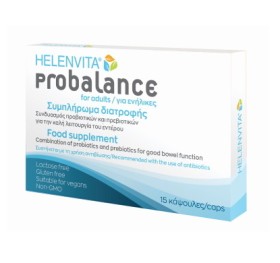 Helenvita Probalance For Adults Συμπλήρωμα  Προβιοτικών - Πρεβιοτικών 15 Κάψουλες