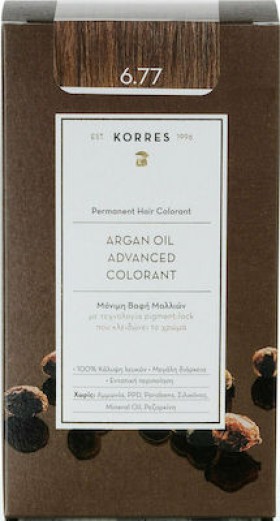 Korres Argan Oil Advanced Colorant Βαφή Μαλλιών 6.77 Πραλίνα 50ml