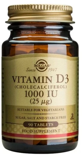 Solgar Vitamin D3 1000IU 90 Ταμπλέτες