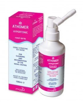 PharmaQ Athomer Υπέρτονο Διάλυμα Θαλασσινού Νερού Περιεκτικότητας 2.5% σε Χλωριούχο Νάτριο για τον Καθαρισμό & την Αποσυμφόρηση των Ρινικών Κοιλοτήτων, 100ml