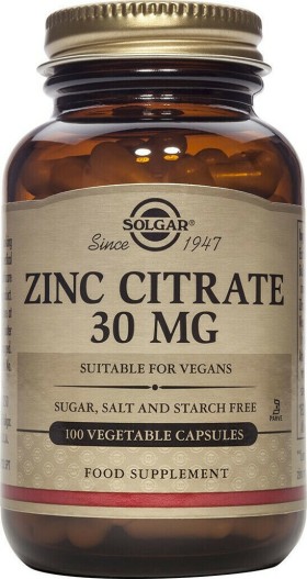 Solgar Zinc Citrate 30mg 100caps