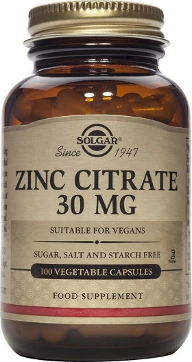Solgar Zinc Citrate 30mg 100caps