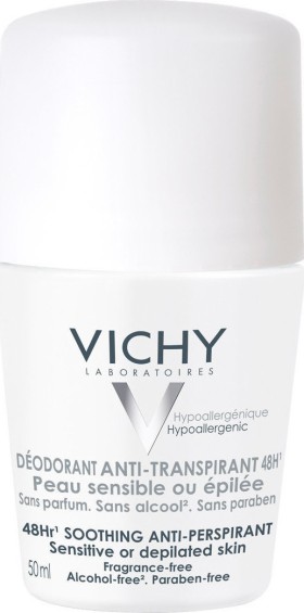 VichyDeodorant Sensitive Skin Αποσμητικό  Roll - On 48ωρης Προστασίας  50ml