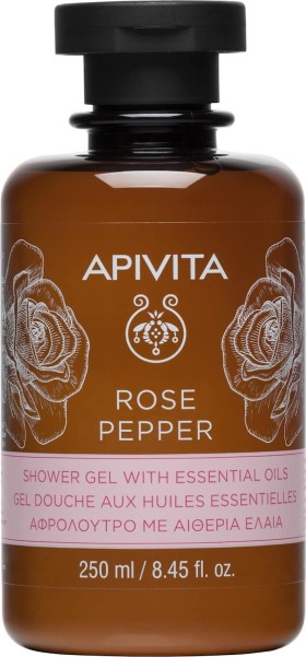 Apivita Rose Pepper Shower Gel Αφρόλουτρο Με Αιθέρια Έλαια 250ml