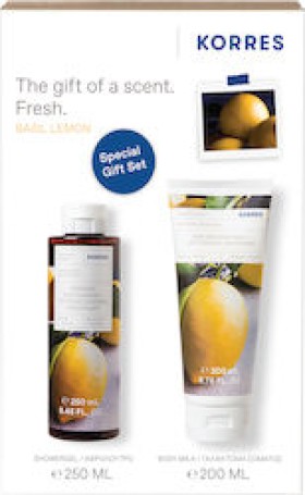 Korres Basil Lemon Σετ Περιποίησης με Shower Gel 250ml και Γαλακτωμα Σώματος 200ml