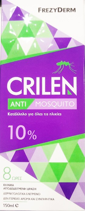 Frezyderm Crilen Anti Mosquito 10% Άοσμο Εντομοαπωθητικό Γαλάκτωμα 150ml