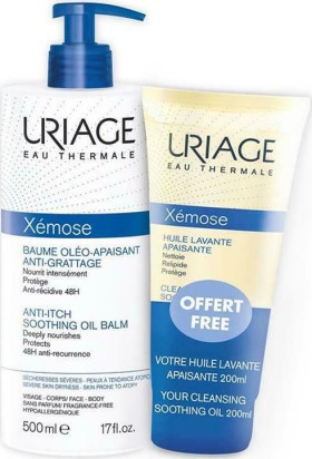 Uriage PROMO Xemose Anti-Itch Soothing Oil Balm Βάλσαμο Κατά Του Κνησμού Για Το Σώμα 500ml - ΔΩΡΟ Cleansing Soothing Oil Καταπραϋντικό Λάδι Καθαρισμού Για Πρόσωπο - Σώμα 200ml